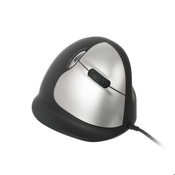 Vertikal Ergonomisk Mus - HE - HEMOUSE STOR (TRÅDBUNDEN) - Trådad - Svart - För högerhänta