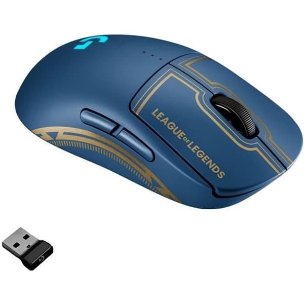 Trådlös spelmus - Logitech G - PRO X LIGHTSPEED - Official League of Legends Edition - RGB - Ambidextrous Svart, Blå, Guld