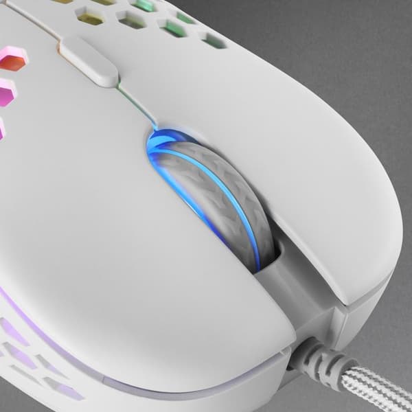 MM55 RGB trådbunden spelmus Vit