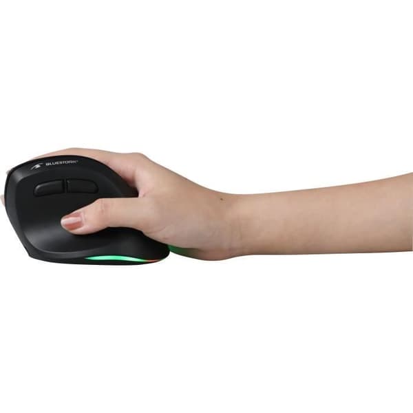 Trådlös Ergonomisk Mus - BLUESTORK - ERGO LUMI - PC/MAC - Svart