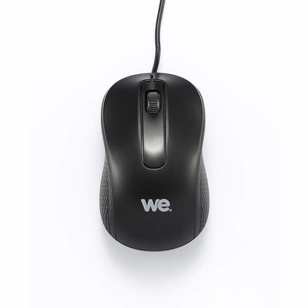 Trådad mus - WE - Svart - Metallisk finish - 1200DPI - USB