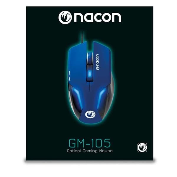 Gamingmus med blå trådad optisk sensor. Nacon GM-105