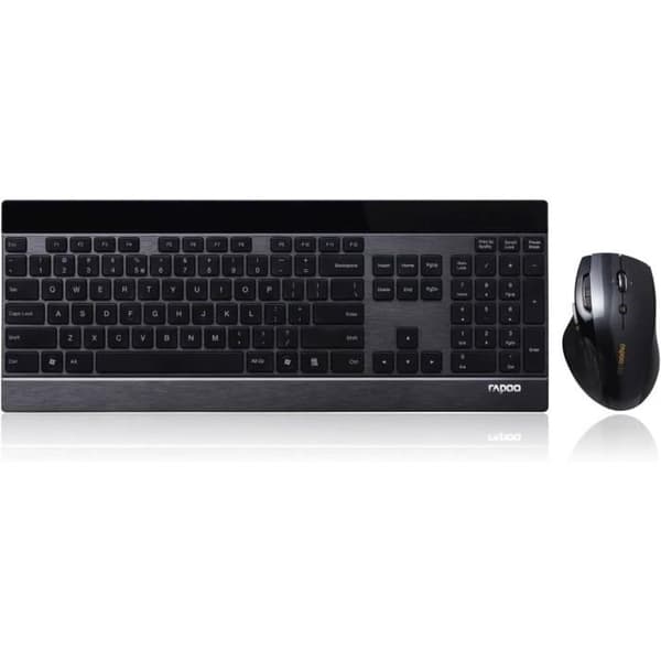 Trådlöst tangentbord- och musset - RAPOO - 8900P - Ergonomisk - 1600 DPI - Batteritid 12 månader Svart