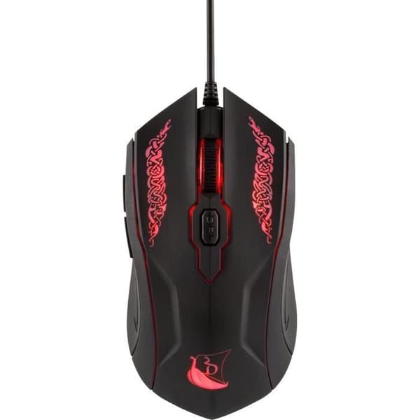 Konix Drakkar Shaman Gaming Optisk Mus Svart, Röd