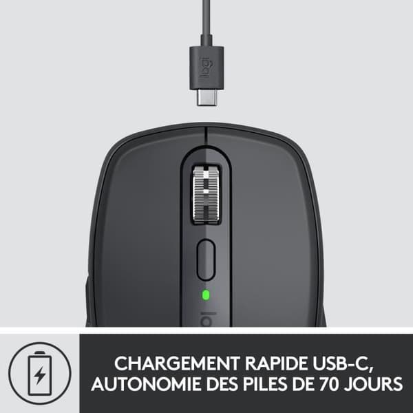 Trådlös mus - Logitech - MX Anywhere 3 - Ergonomisk - Bluetooth - USB - Grafit