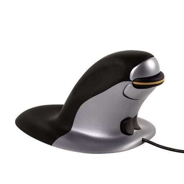 Fellowes 9894601 vertikal mus - Ambidextrous - USB - 1200 DPI - 230 g - Svart, Grå