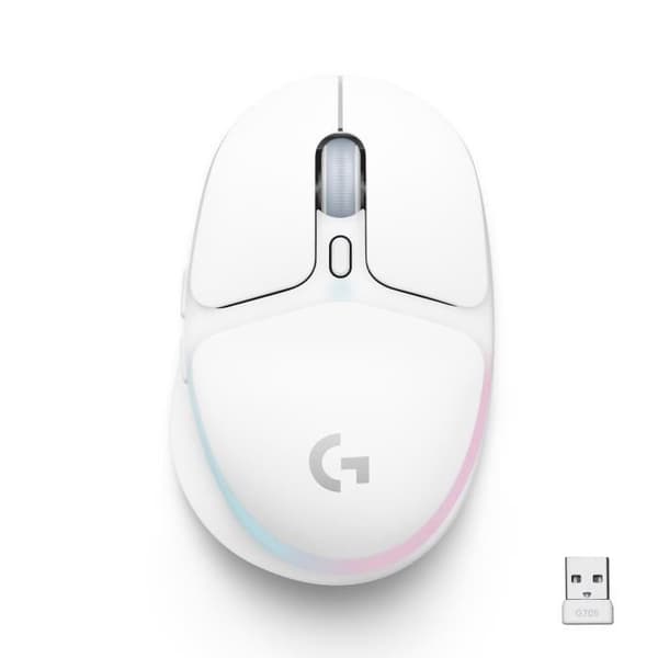 Gamingmus - Trådlös - Logitech G - G705 - Bakgrundsbelyst - Lätt - Vit Vit