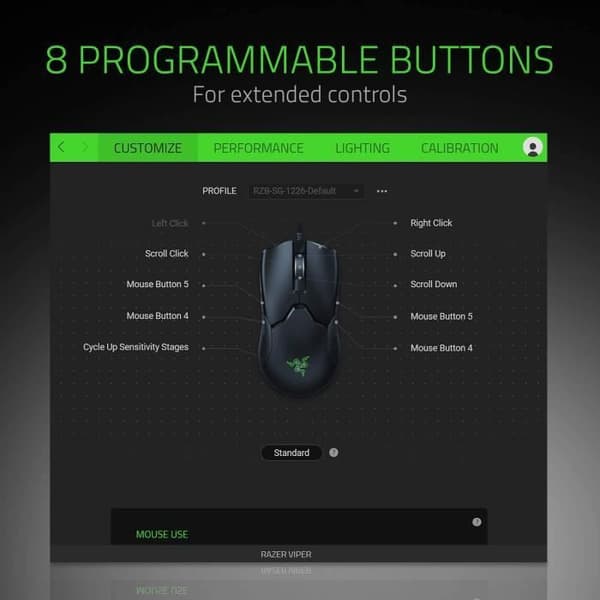 Razer Viper Ultralight Ambidextrous Wired Gaming Mouse 16000 DPI Mercury