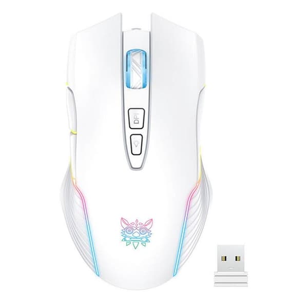ONIKUMA - CW905 Vit 2.4 Ghz - Trådlös Gamingmus LED RGB 3600 DPI