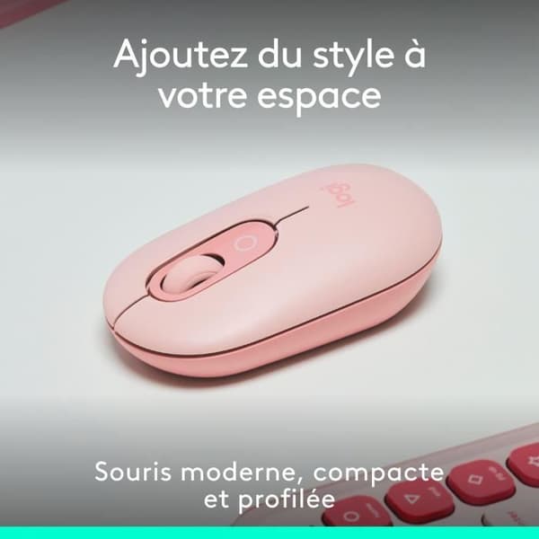 Mus - Trådlös - Logitech - Pop Mouse - Rosa