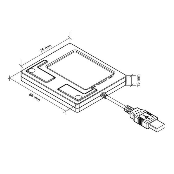 Perixx PERIPAD-501U, trådbunden pekplatta - USB - 86x7