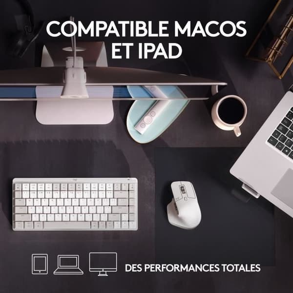 Logitech MX Master 3S Mus för Mac - Trådlös Bluetooth - Blekgrå
