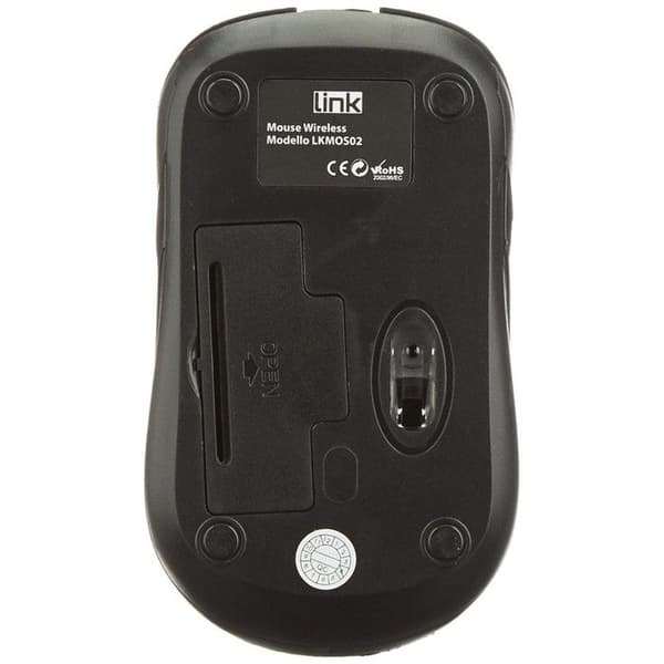 Link Mouse - LKMOS02 -, trådlös mus 3 svarta knappar USB-mottagare 1000 DPI
