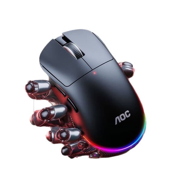 AOC trådløs Tri-Mode Gaming Mus GM220 Tri-Mode Tilslutning Letvægts USB-belyst Gaming Mus