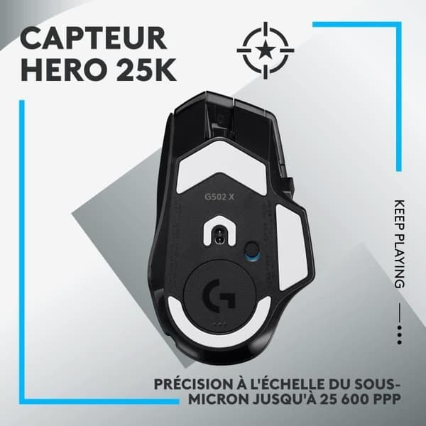 Gamingmus - Trådløs - Logitech G - G502 X Lightspeed - Sort