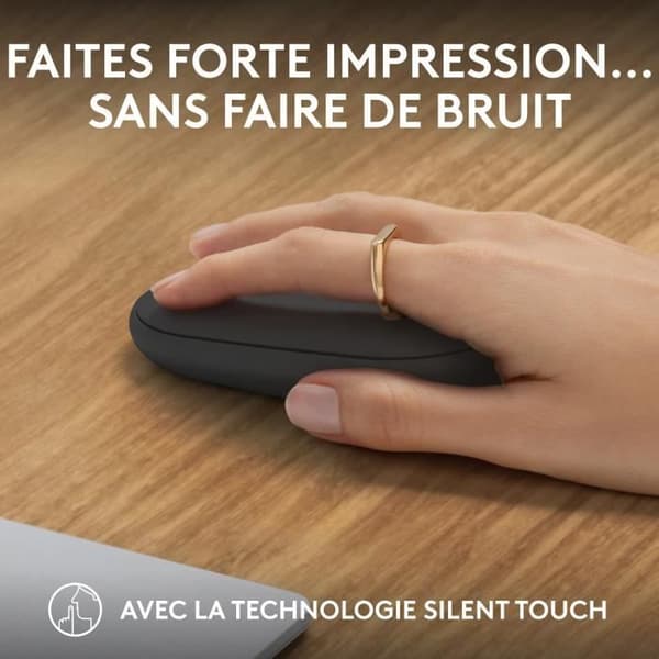 Logitech Pebble Mouse 2 M350s Slim Trådlös Bluetooth-mus, Bärbar, Lätt - Grafit