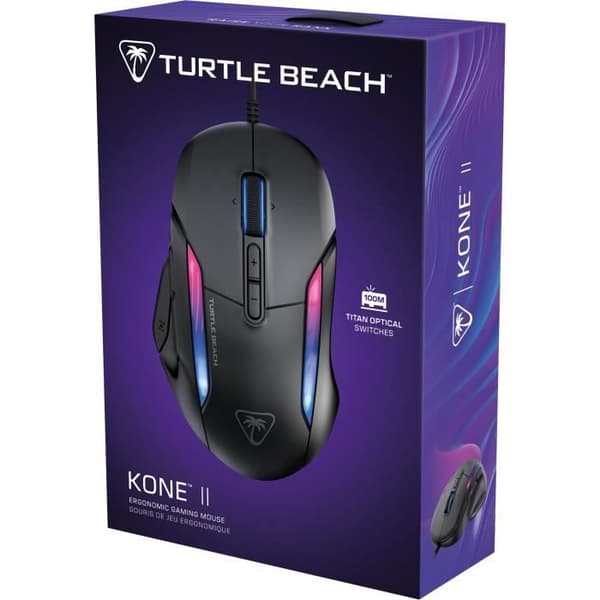 Trådløs gamingmus - Turtle Beach Kone™ II - Ultralet - Sort, 26.000 DPI, 23 brugerdefinerbare funktioner