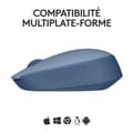 Miniatyrbild 4 av 6: Mus - Trådlös - Logitech - M171 - Ambidextrös - Blågrå