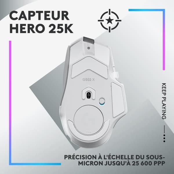 Logitech G502 X Plus Trådlös Gamingmus - Vit