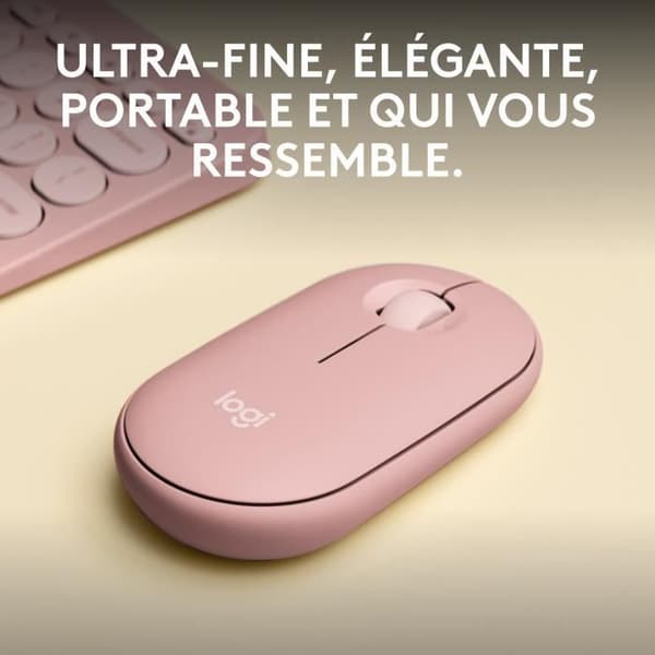 Mus - Trådløs - Logitech - Pebble Mouse 2 M350s - Lyserød