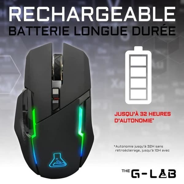 Langaton pelihiiri - G-Lab - KULT CEASIUM - Musta