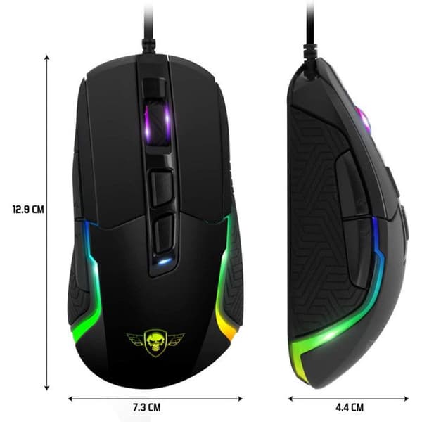 PRO-M7 Gaming Mouse - SPIRIT OF GAMER - RGB LED - 4800 DPI - 3 konfigurerbara profiler - Double GripControl