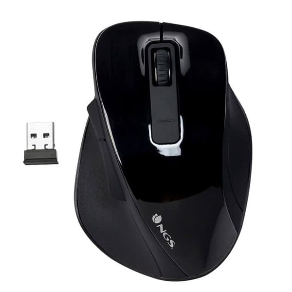 Trådlös optisk mus - NGS - BOW - 5 knappar - 800/1200/1600 dpi Svart