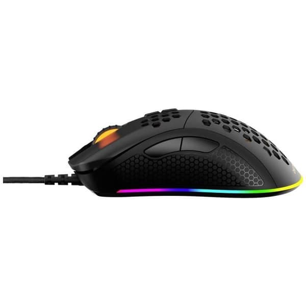 DELTACO GAMING DM210 optisk trådad spelmus - Svart - 7 knappar - 400/800/1200/3200/6400 dpi upplyst