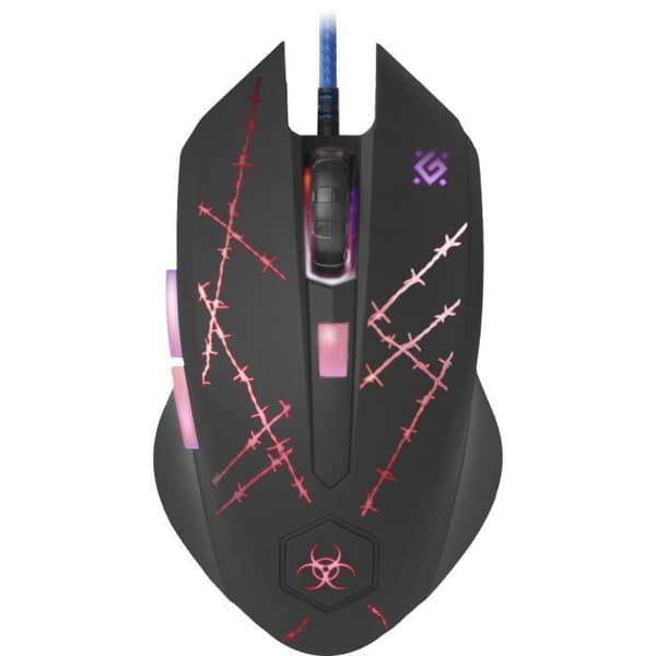 Defender Forced GM-020L, Ambidextrous, Optisk, USB, 3200 DPI, 16 g, Svart