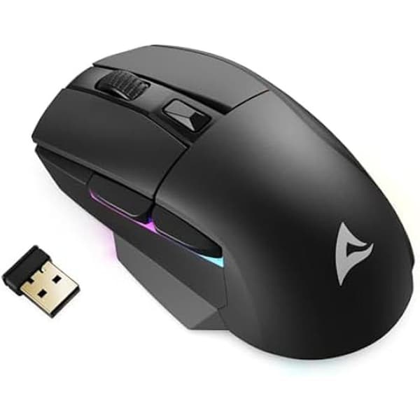 SHARKOON SKILLER SGM50W Gaming Mouse - Bi-Mode - 6 400 DPI - RGB-belysning - PBT Huvudnycklar