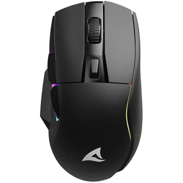 SHARKOON SKILLER SGM50W Gaming Mouse - Bi-Mode - 6 400 DPI - RGB-belysning - PBT Huvudnycklar Svart