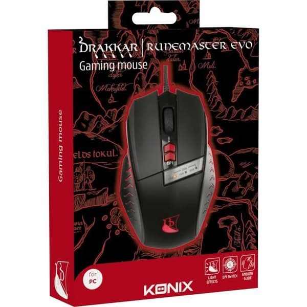 KONIX Runemaster Evo KX DK M-20 Mus Svart