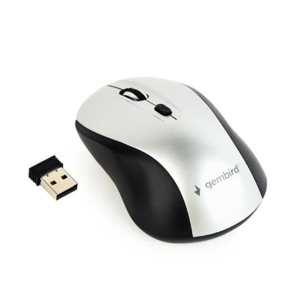 Mus usb optisk wrl Svart/silver musw-4b-02-bs gembird Svart, Silver