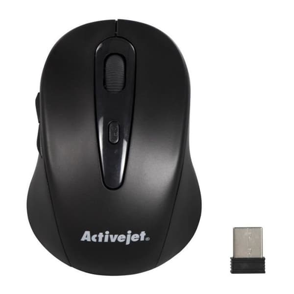 Activejet AMY-213 trådlös RF-mus Optisk 1600 DPI Ambidextrous Svart