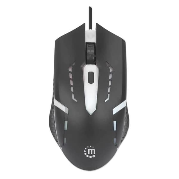 Manhattan Trådbundna Gaming Mus - LED RGB - 150Dpi - Ambidextrös - Svart