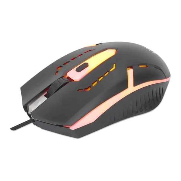 Manhattan Trådbundna Gaming Mus - LED RGB - 150Dpi - Ambidextrös - Svart