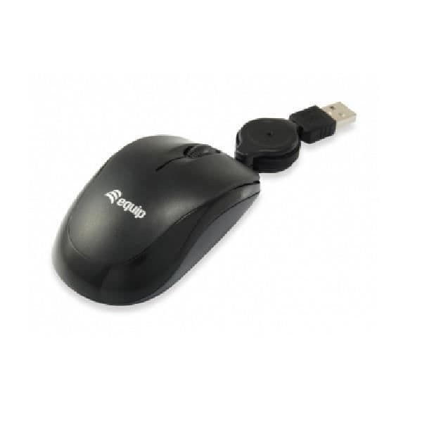 Optisk mus - UTRUSTNING - Infällbar modell - 1000 dpi - 3 knappar - USB Svart