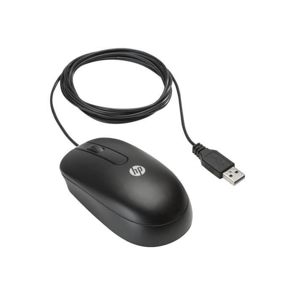 HP optisk trådbunden mus - Svart - 3 knappar - USB - 800 dpi