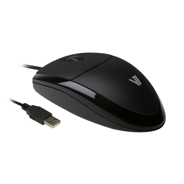 V7 MV3000 Optisk mus - USB - Svart - 3 knapp(ar) - 1000 dpi