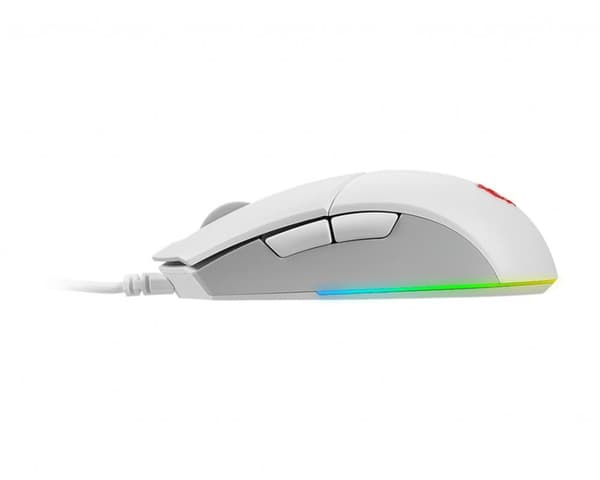 MSI CLUTCH GM11 WHITE Gamingmus '2-Zone RGB, op til 5000 DPI, 6 programmerbare knapper, symmetrisk design, OMRON-switche, center'