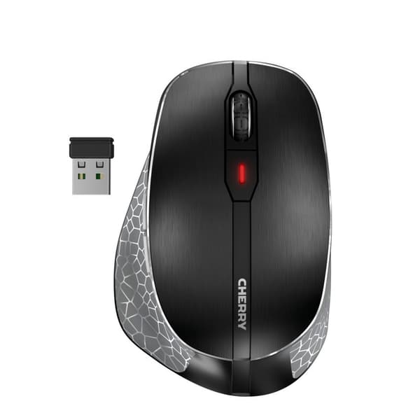 CHERRY MW 8C ERGO mus Högerhänt RF Trådlös + Bluetooth Optisk 3000 DPI Svart, Grå