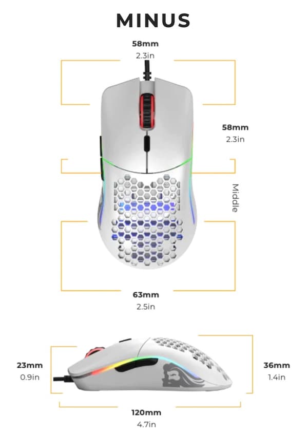 Glorious PC Gaming Race Model O-mus Högerhänt USB Typ-A Optisk 3200 DPI