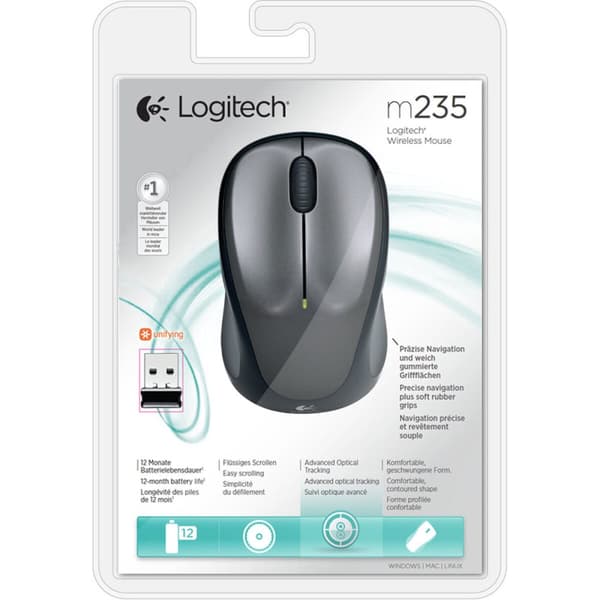 Trådløs mus Logitech M235 Sort Grå 1000 dpi