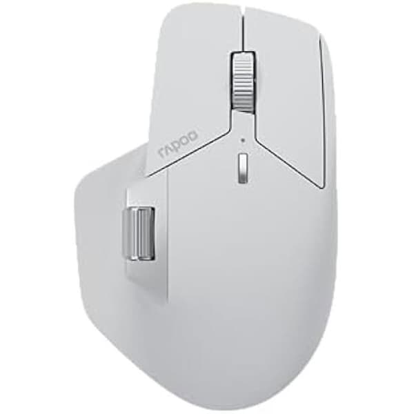 Trådlös Mus - RAPOO - MT760L - 4000 DPI - Ergonomisk - Uppladdningsbar - Grå/Vit Grå