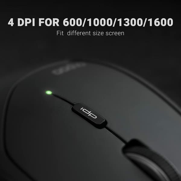 Mus Rapoo Svart Grön 1600 dpi