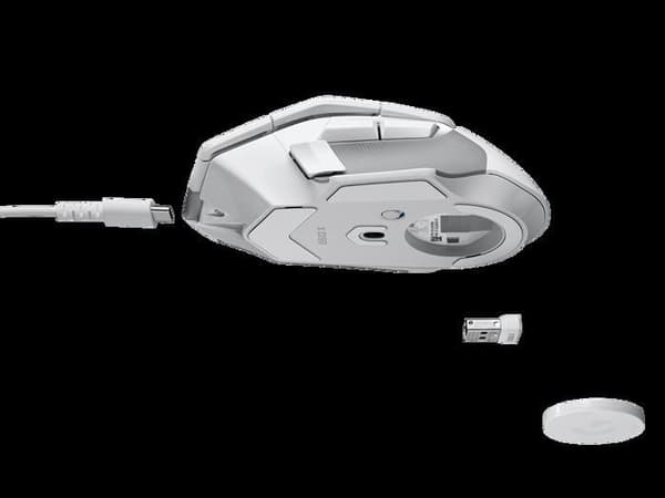 Trådlös spelmus - LOGITECH G - G502 X LIGHTSPEED - LIGHTFORCE Hybrid-knappar - USB-C-port - Vit