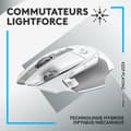 Miniatyrbild 2 av 6: Trådlös spelmus - LOGITECH G - G502 X LIGHTSPEED - LIGHTFORCE Hybrid-knappar - USB-C-port - Vit