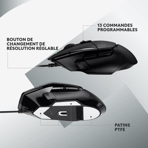 Spelmus - Kabelansluten - Logitech G - G502 X - Svart