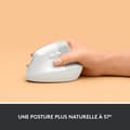 Miniatyrbild 3 av 6: Logitech Lift Ergonomic Vertical Mouse, Trådlös, Tyst - Vit