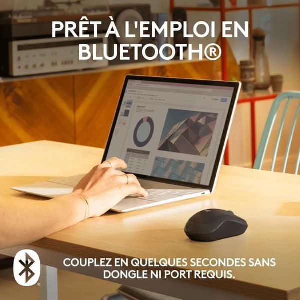 Mus - Trådlös - Logitech - M240 SILENT - Grafitgrå